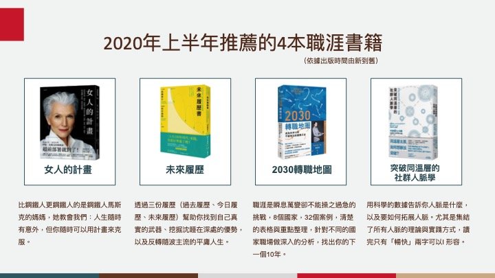 小金魚嚴選：2020上半年度最推薦的4本職涯書籍